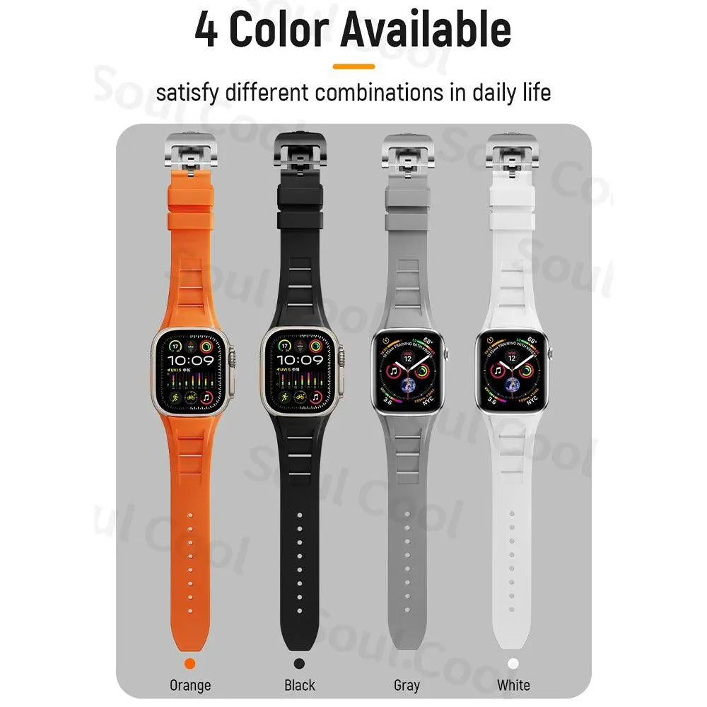 Soft Silicone Sport Strap Compatible with Apple Watch – 42mm to 49mm-Tivra-Viva Timepiece