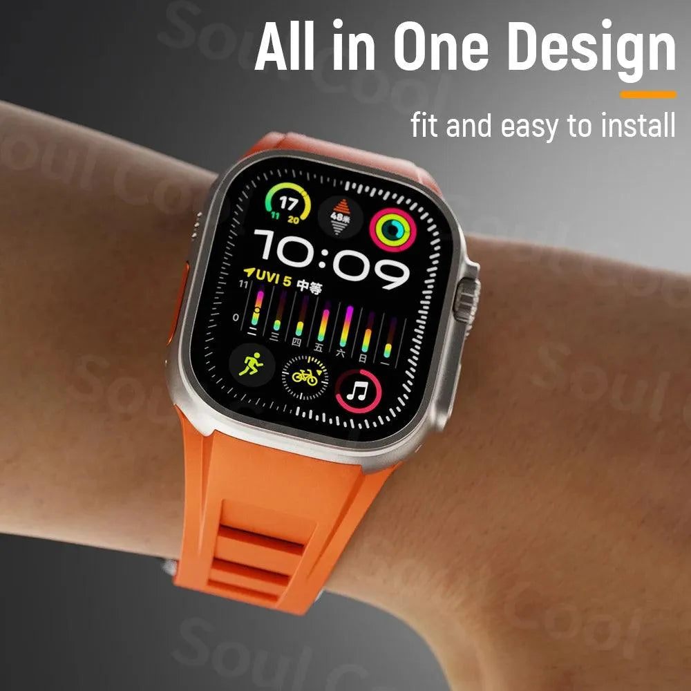 Soft Silicone Sport Strap Compatible with Apple Watch – 42mm to 49mm-Tivra-Viva Timepiece