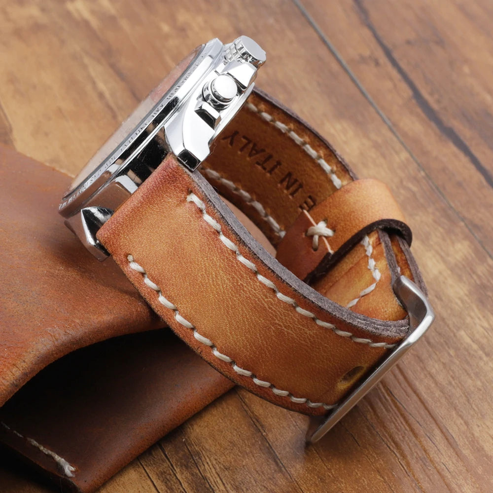 Quick Release Genuine Leather Watch Strap 18mm–26mm