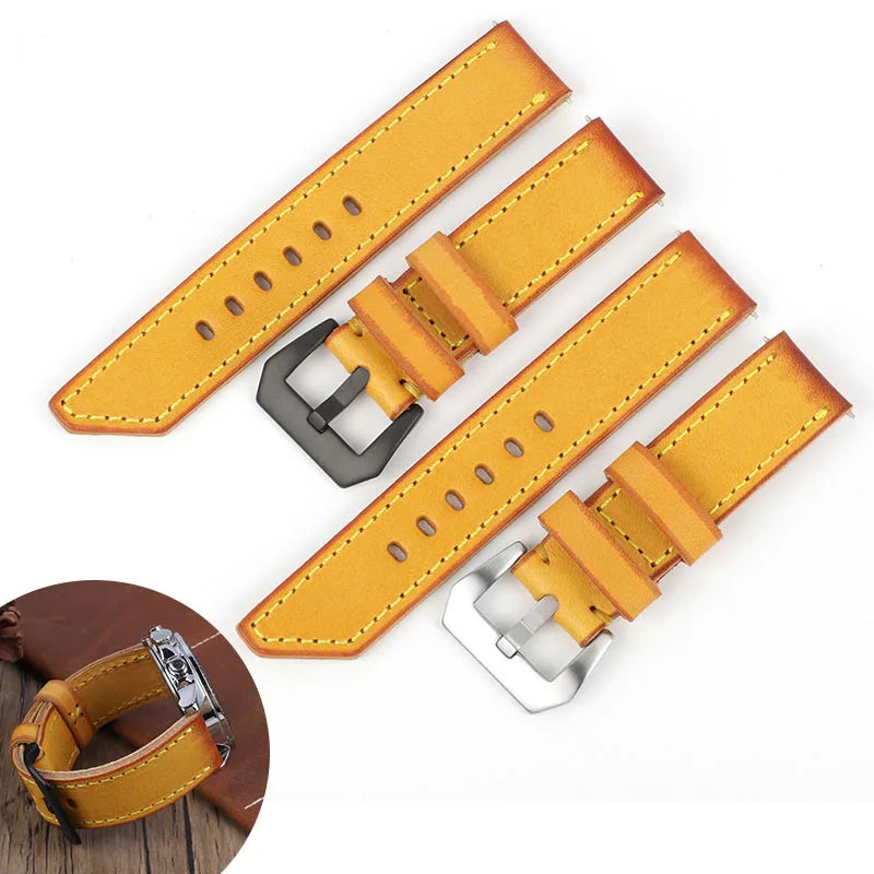 Quick Release Genuine Leather Watch Strap 18mm–26mm