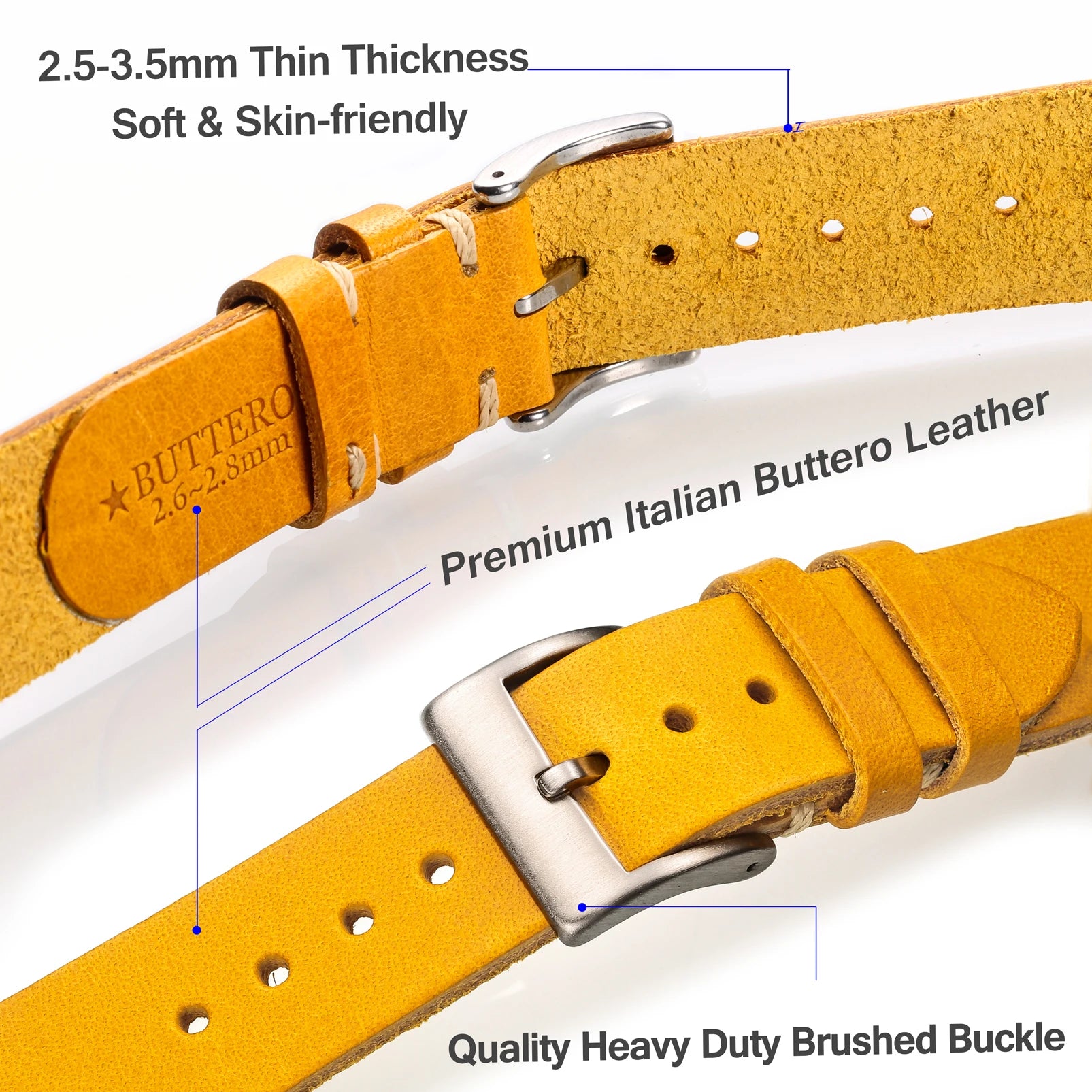 Quick Release Italian Oil-Wax Leather Watch Strap 18mm 20mm 22mm-Straptique-Viva Timepiece
