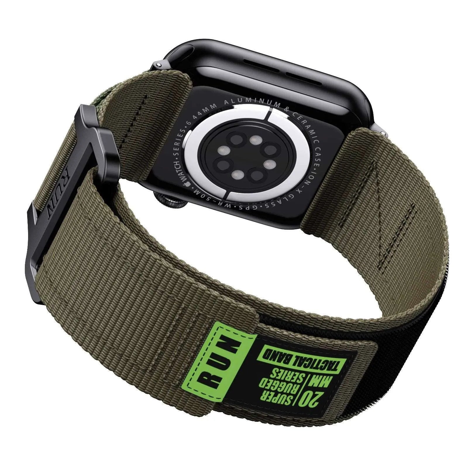 RUN Canvas Nylon Loop Sports Strap Compatible with Apple Watch 38–49mm