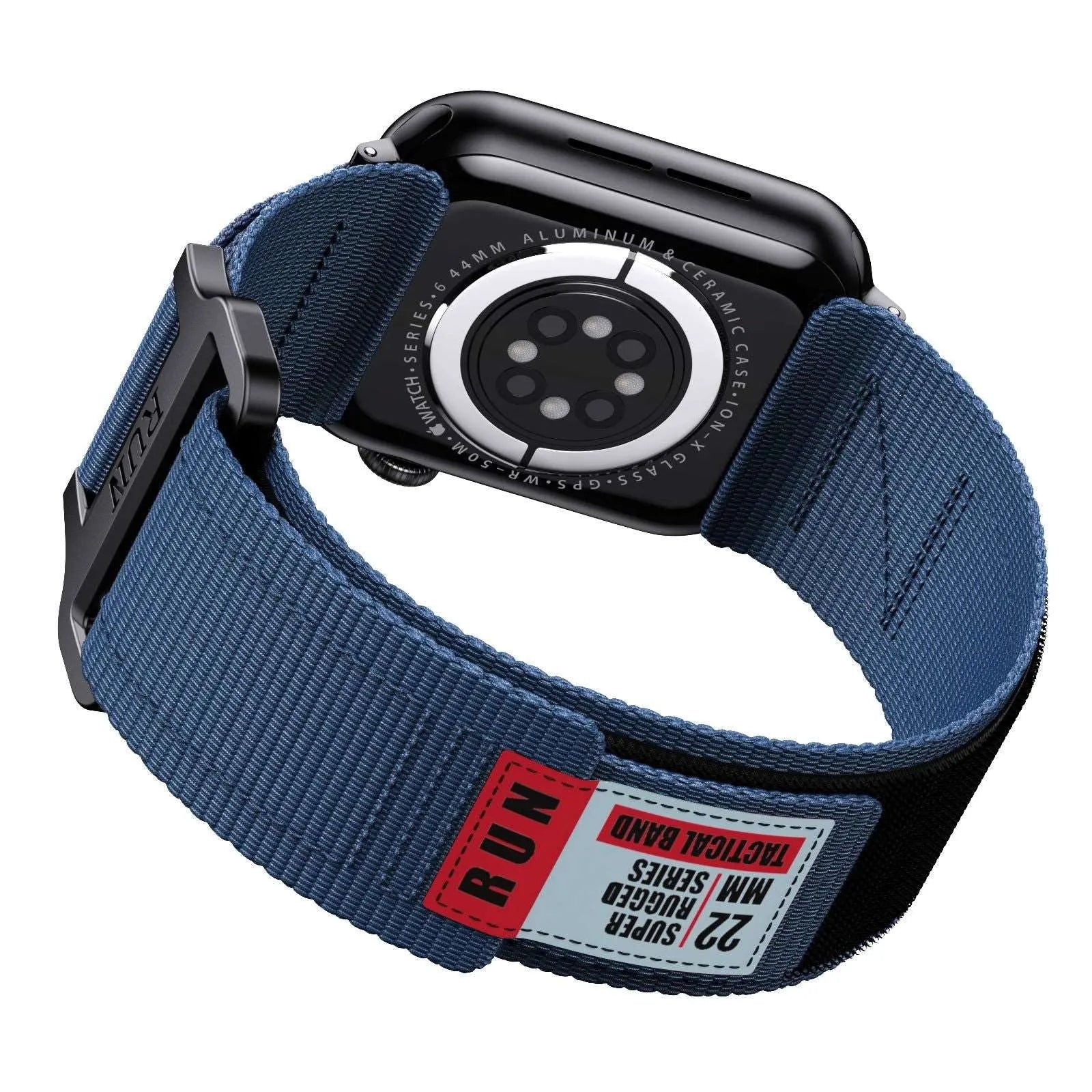 RUN Canvas Nylon Loop Sports Strap Compatible with Apple Watch 38–49mm