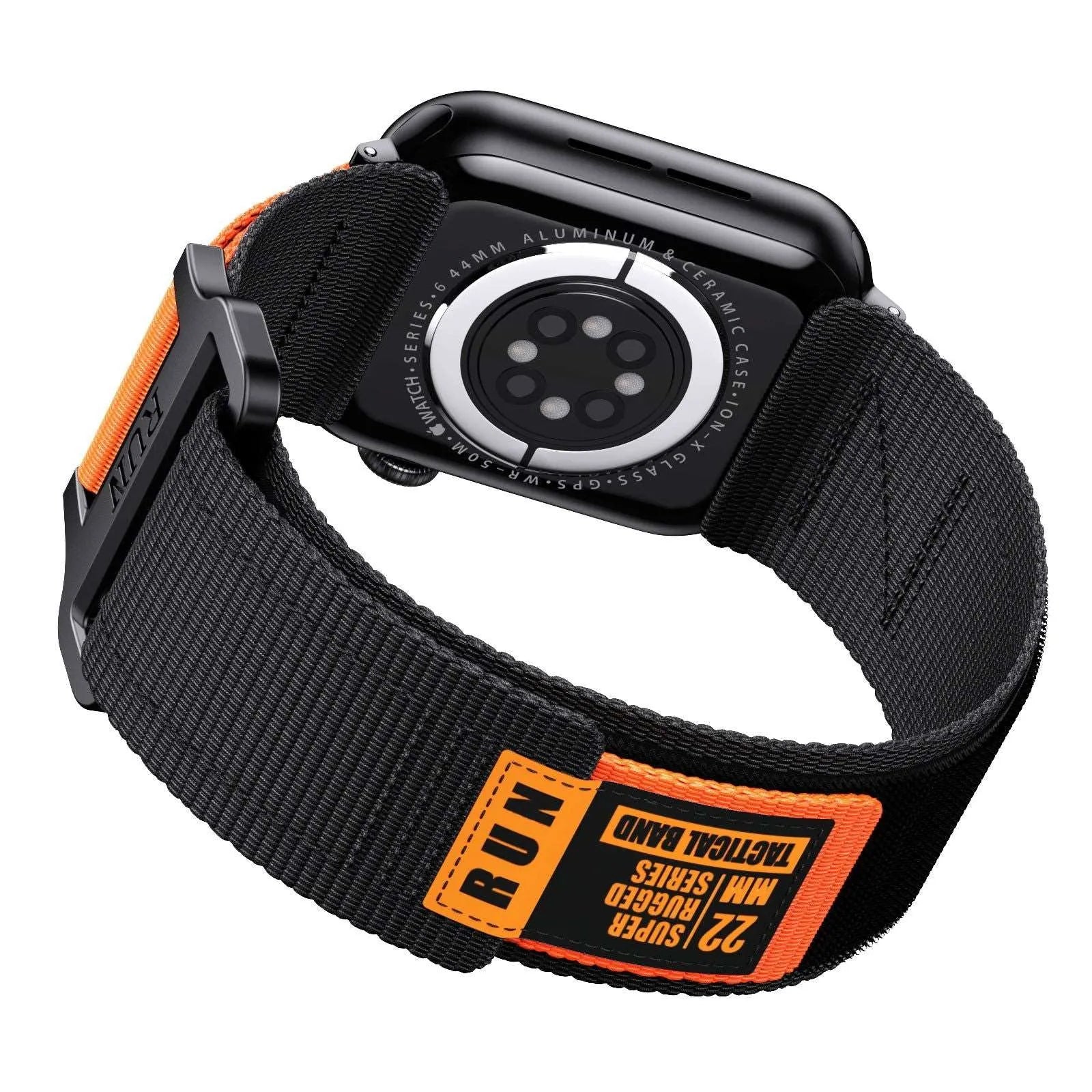 RUN Canvas Nylon Loop Sports Strap Compatible with Apple Watch 38–49mm