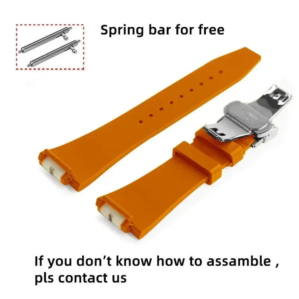 Fluorine Rubber Strap with Butterfly Clasp – Compatible with GA-2100, GA-2110, GM-2100, GM-5600-VivaStraps-Viva Timepiece