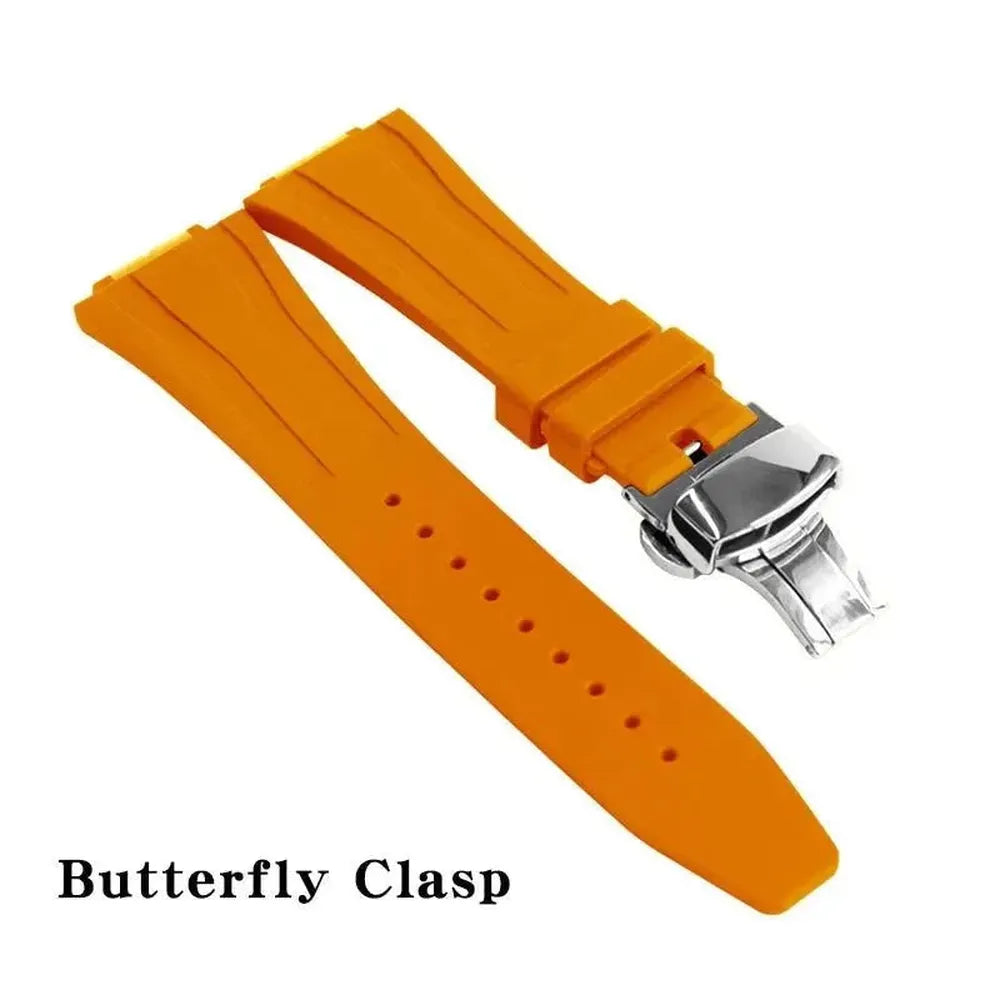 Fluorine Rubber Strap with Butterfly Clasp – Compatible with GA-2100, GA-2110, GM-2100, GM-5600-VivaStraps-Viva Timepiece