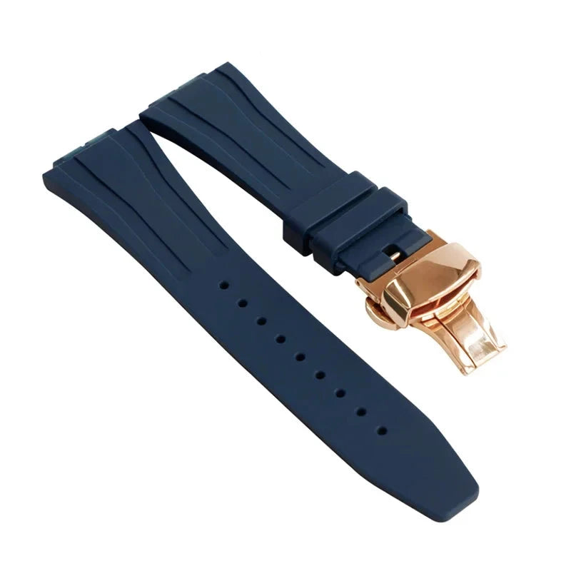 Replacement Fluorine Rubber Strap Butterfly Clasp for Casio G Shock GA 2100 GM 2100 GA 2110 GM 5600 Blue Rose Butterfly Clasp GM 2100