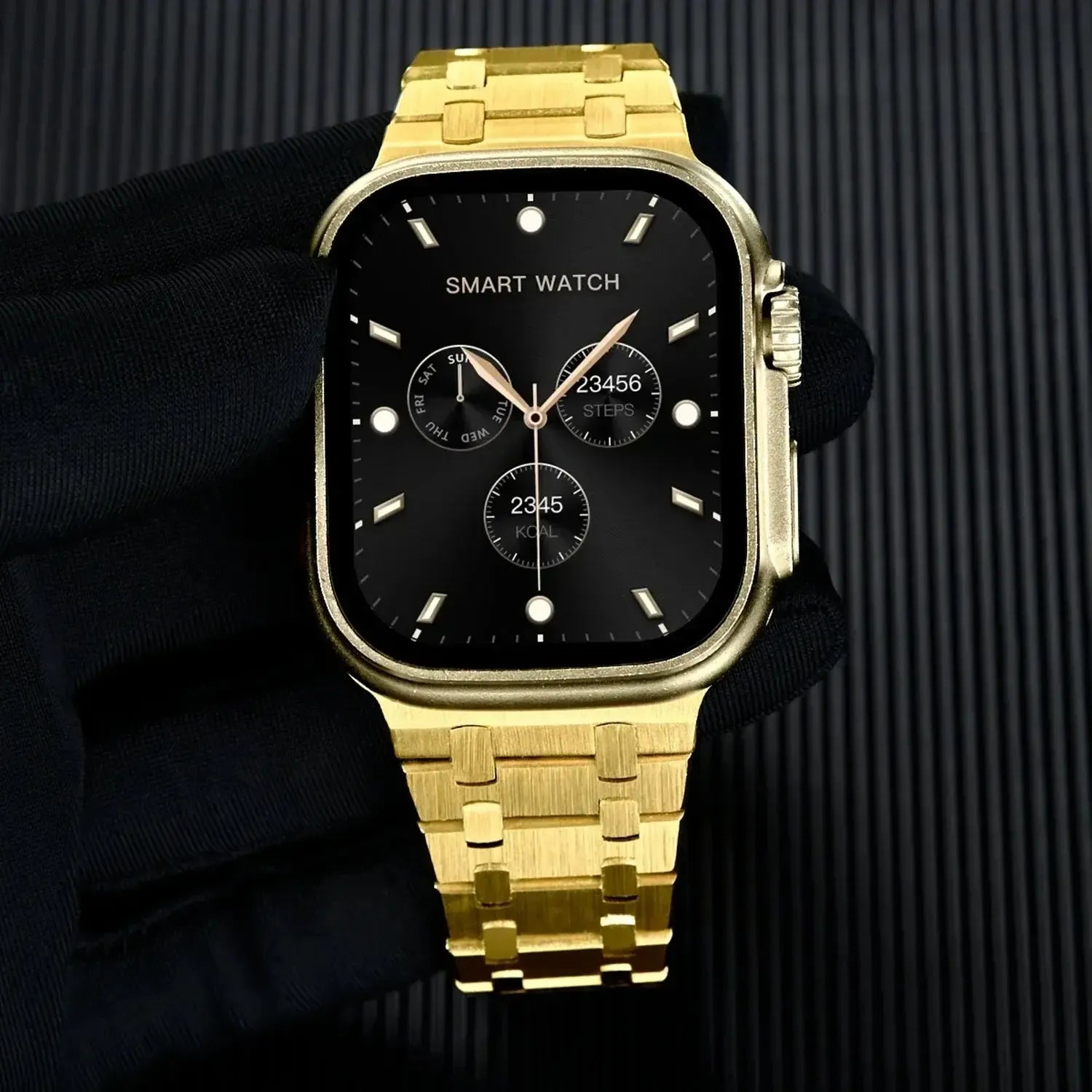 AP Style Stainless Steel Bracelet Band for Apple Watch (38mm–49mm, incl. Series 10)-ModuLoop-Viva Timepiece