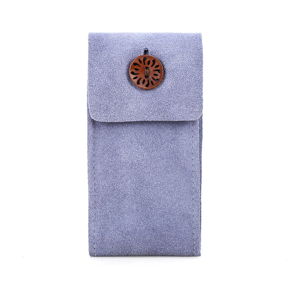 Soft Cow Suede Leather Watch Travel Case Pouch with Insert – Portable Watch Storage 155mm