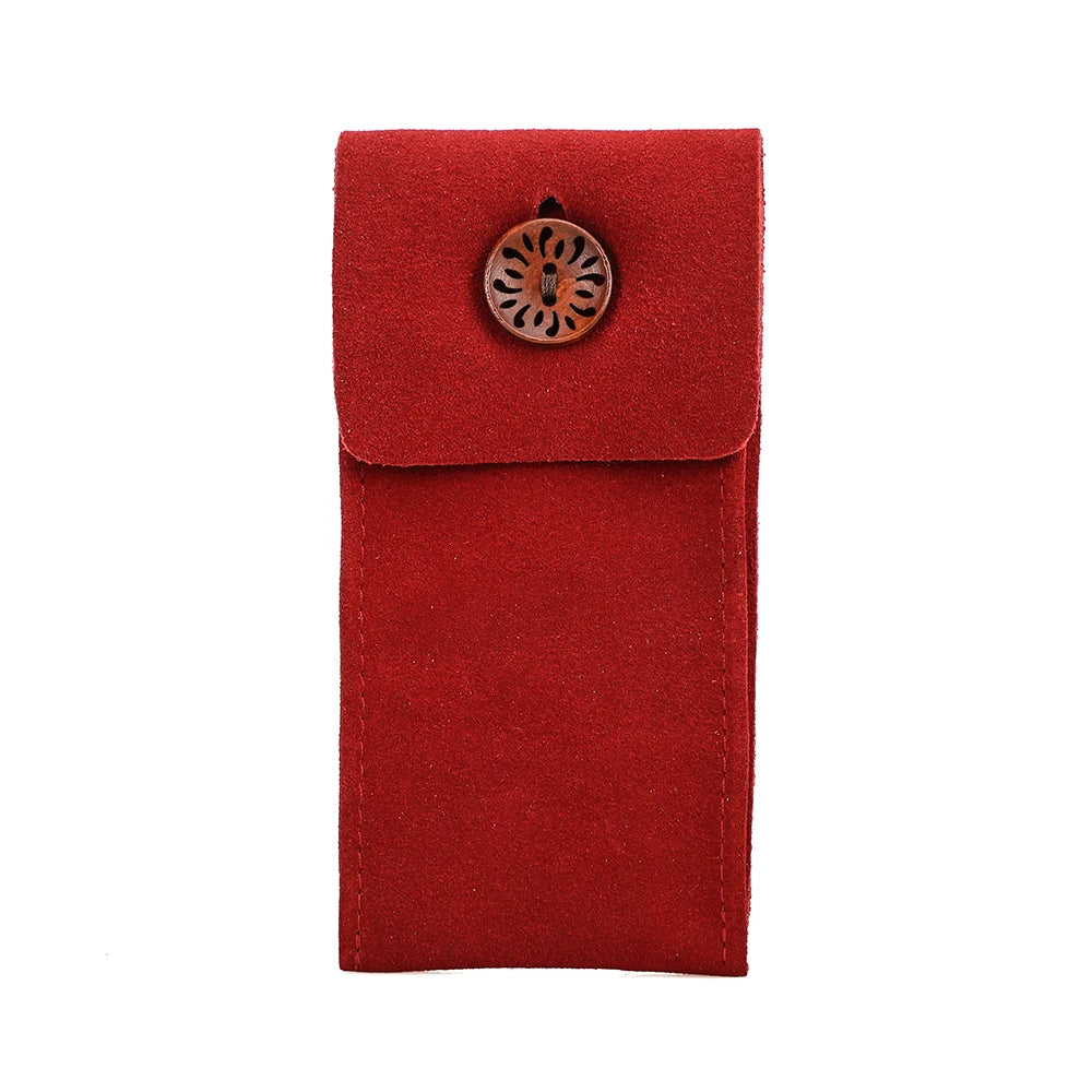 Soft Cow Suede Leather Watch Travel Case Pouch with Insert – Portable Watch Storage 155mm