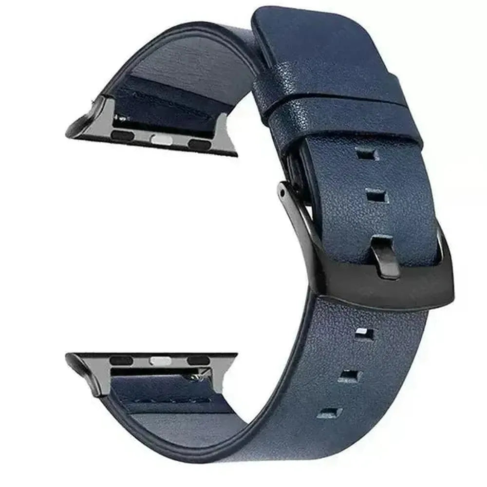 Classic Buckle Leather Strap Compatible with Apple Watch Series 10, 9, 8, SE, Ultra-Tivra-Viva Timepiece