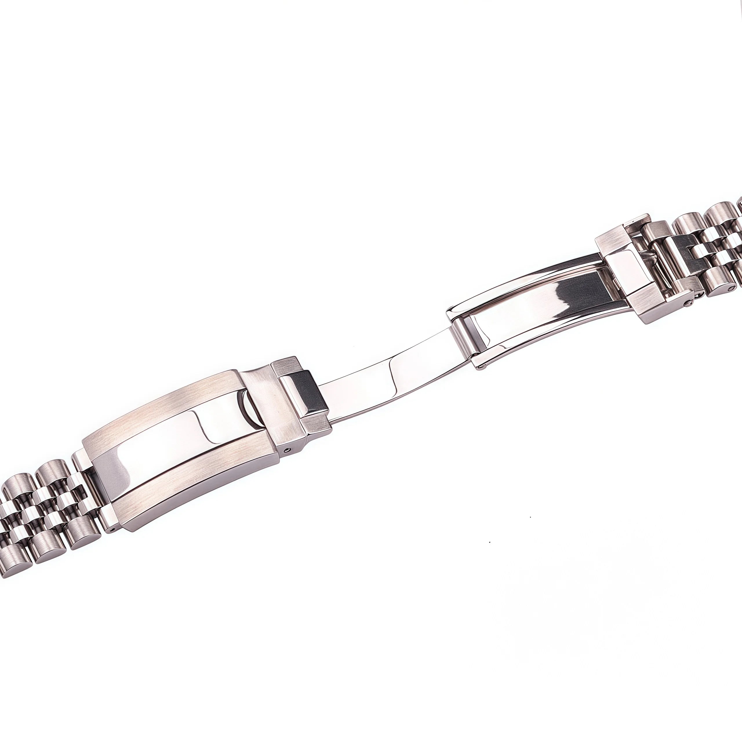 904L Stainless Steel Curved End Jubilee-Style Watch Bracelet – 20mm, Folding Clasp with Safety-ChronoCraft-Viva Timepiece