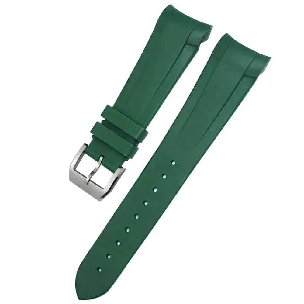 Curved-End Natural Rubber Watch Strap 20mm 22mm with Pin or Folding Clasp – Compatible with Tudor Black Bay 41mm-VivaStraps-Viva Timepiece