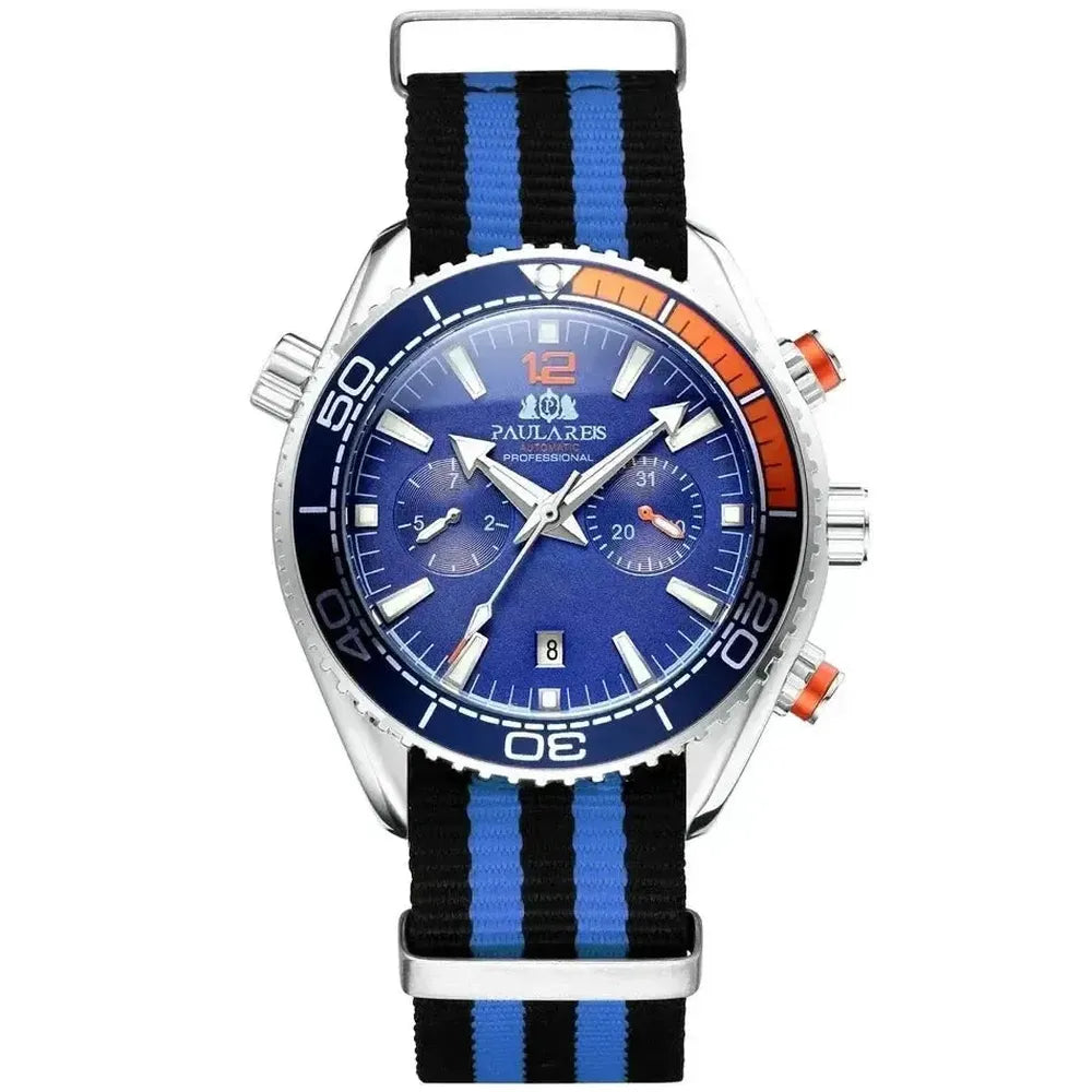 Paulareis 43mm Automatic Diver Watch – Dual-Tone Bezel, Full Calendar-Paulareis-Viva Timepiece