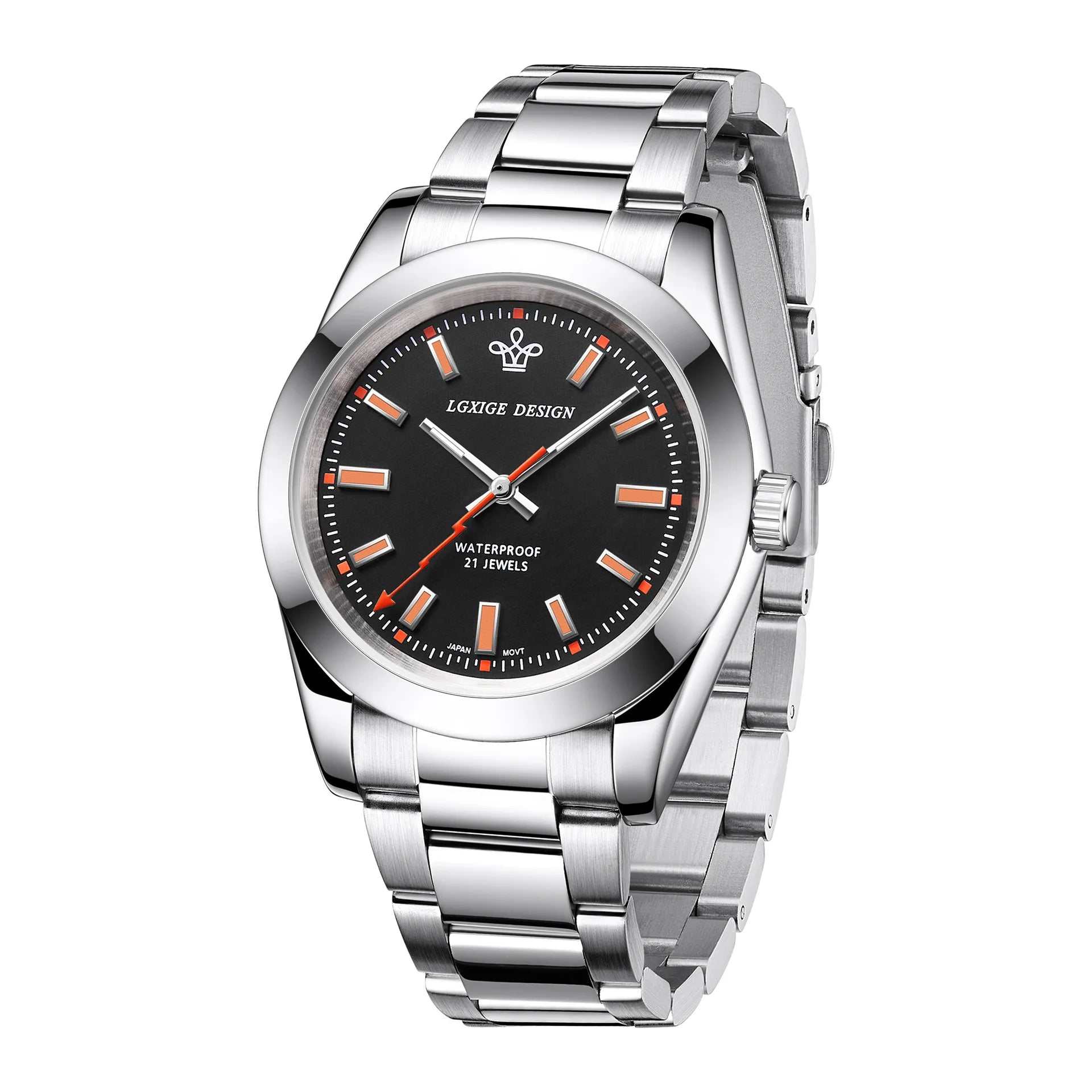 LGXIGE 40mm Quartz Classic Watch – Stainless Steel, Hardlex Crystal-LGXIGE-Viva Timepiece