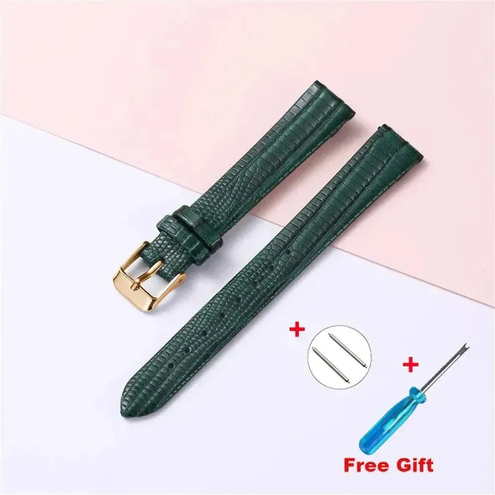 Lizard Grain Slim Leather Watch Strap for Women – 8mm, 10mm, 12mm, 14mm, 16mm-Straptique-Viva Timepiece