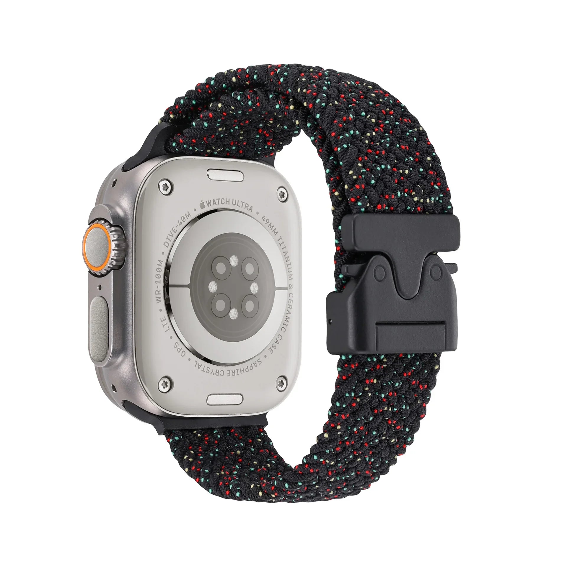 Braided Nylon Elastic Strap – Compatible with Apple Watch Ultra 2, Series 10/9/8/7/SE (38–49mm)-Tivra-Viva Timepiece