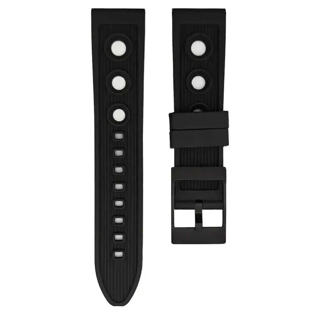 Natural Rubber Sports Watch Strap – 20mm 21mm 22mm, Stainless Steel Buckle-VivaStraps-Viva Timepiece