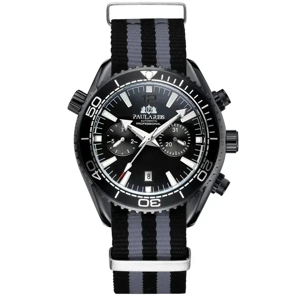 Paulareis 43mm Automatic Diver Watch – Dual-Tone Bezel, Full Calendar-Paulareis-Viva Timepiece