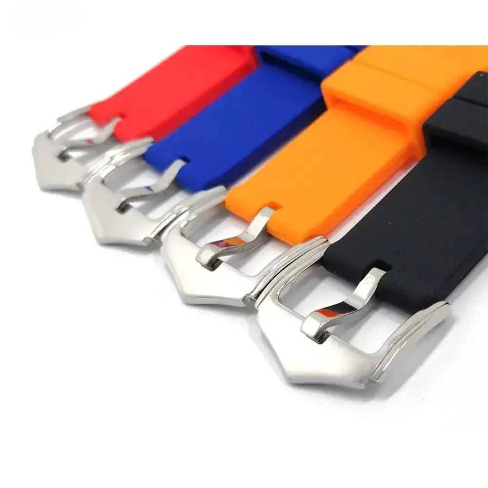 Curved End Silicone Diving Watch Strap 18-24mm – Waterproof Sport Replacement Band-Straptique-Viva Timepiece