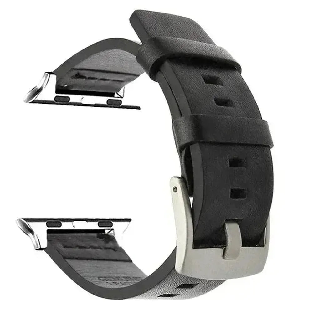 Classic Buckle Leather Strap Compatible with Apple Watch Series 10, 9, 8, SE, Ultra-Tivra-Viva Timepiece