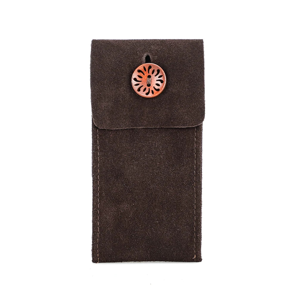 Soft Cow Suede Leather Watch Travel Case Pouch with Insert – Portable Watch Storage 155mm
