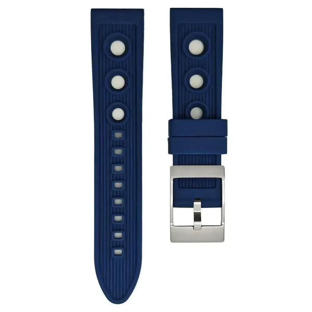 Natural Rubber Sports Watch Strap – 20mm 21mm 22mm, Stainless Steel Buckle-VivaStraps-Viva Timepiece