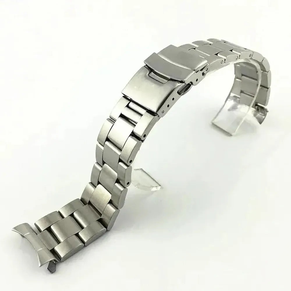 Solid Stainless Steel Curved End Watch Band 20mm 22mm for Seiko SKX007 SKX009 SKX011-ChronoCraft-Viva Timepiece