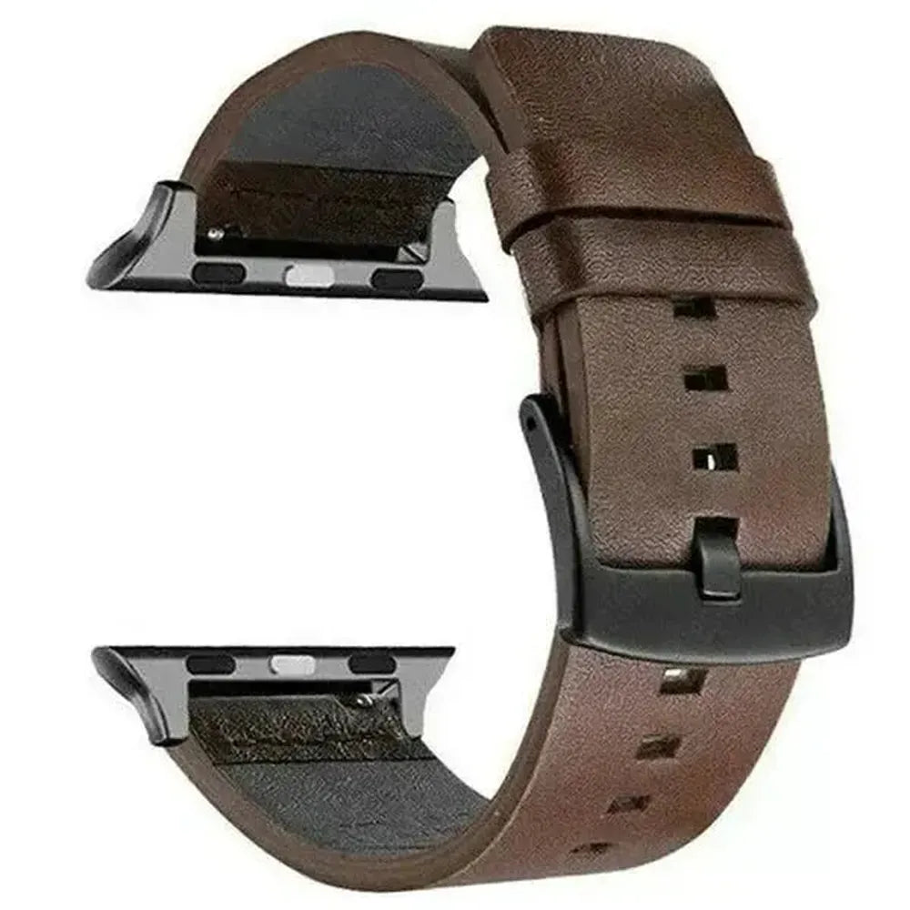 Classic Buckle Leather Strap Compatible with Apple Watch Series 10, 9, 8, SE, Ultra-Tivra-Viva Timepiece