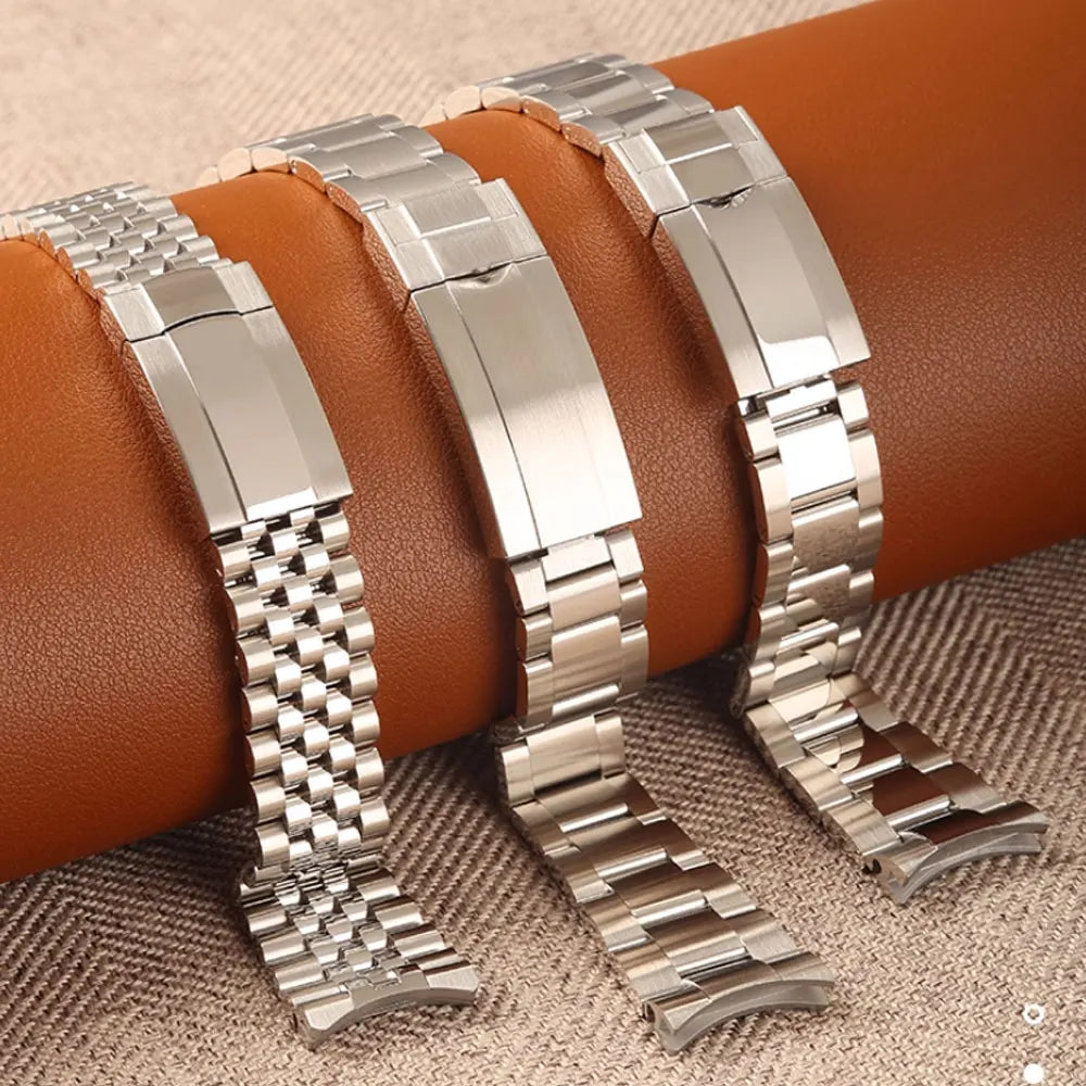 20mm 904L Stainless Steel Curved-End Watch Bracelet – Oyster & Jubilee Style-ChronoCraft-Viva Timepiece