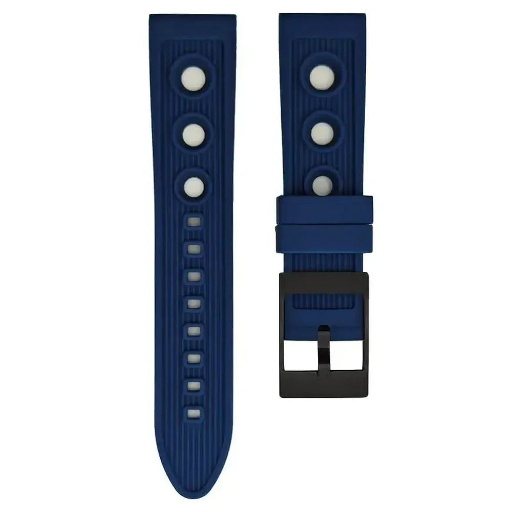 Natural Rubber Sports Watch Strap – 20mm 21mm 22mm, Stainless Steel Buckle-VivaStraps-Viva Timepiece