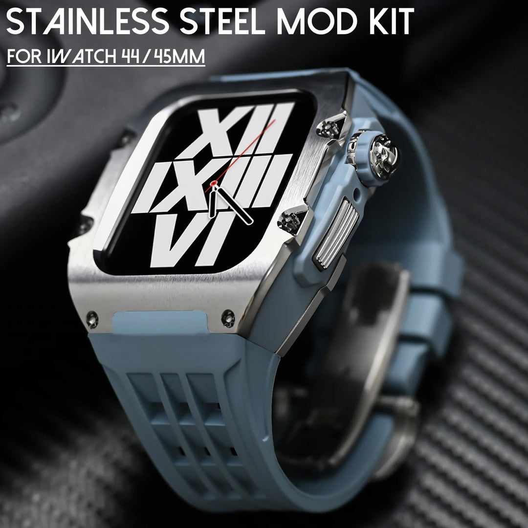 Elite Stainless Steel Case Mod Kit for Apple Watch 44/45 MM