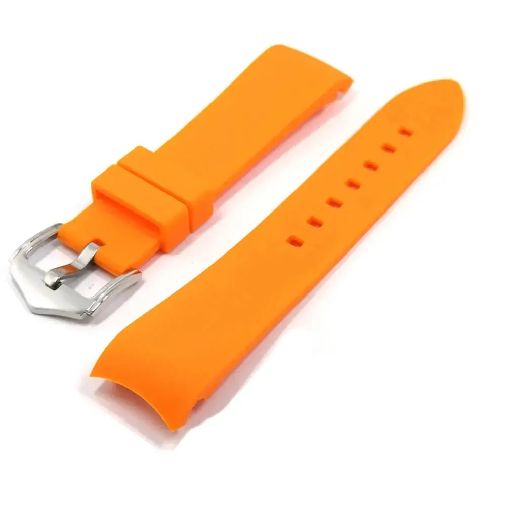 Curved End Silicone Diving Watch Strap 18-24mm – Waterproof Sport Replacement Band-Straptique-Viva Timepiece