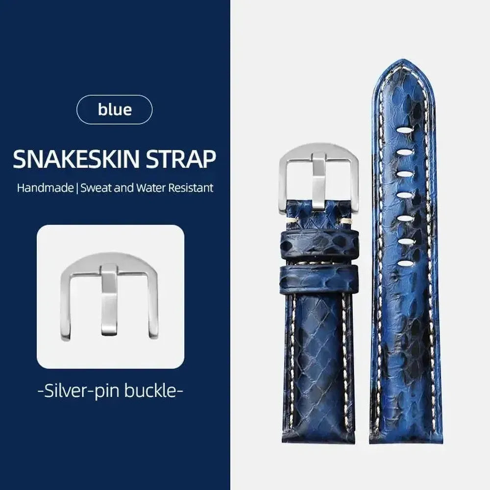 Luxury Python Snakeskin Watch Strap for Traditional Watches – 20mm 22mm 24mm 26mm-Straptique-Viva Timepiece