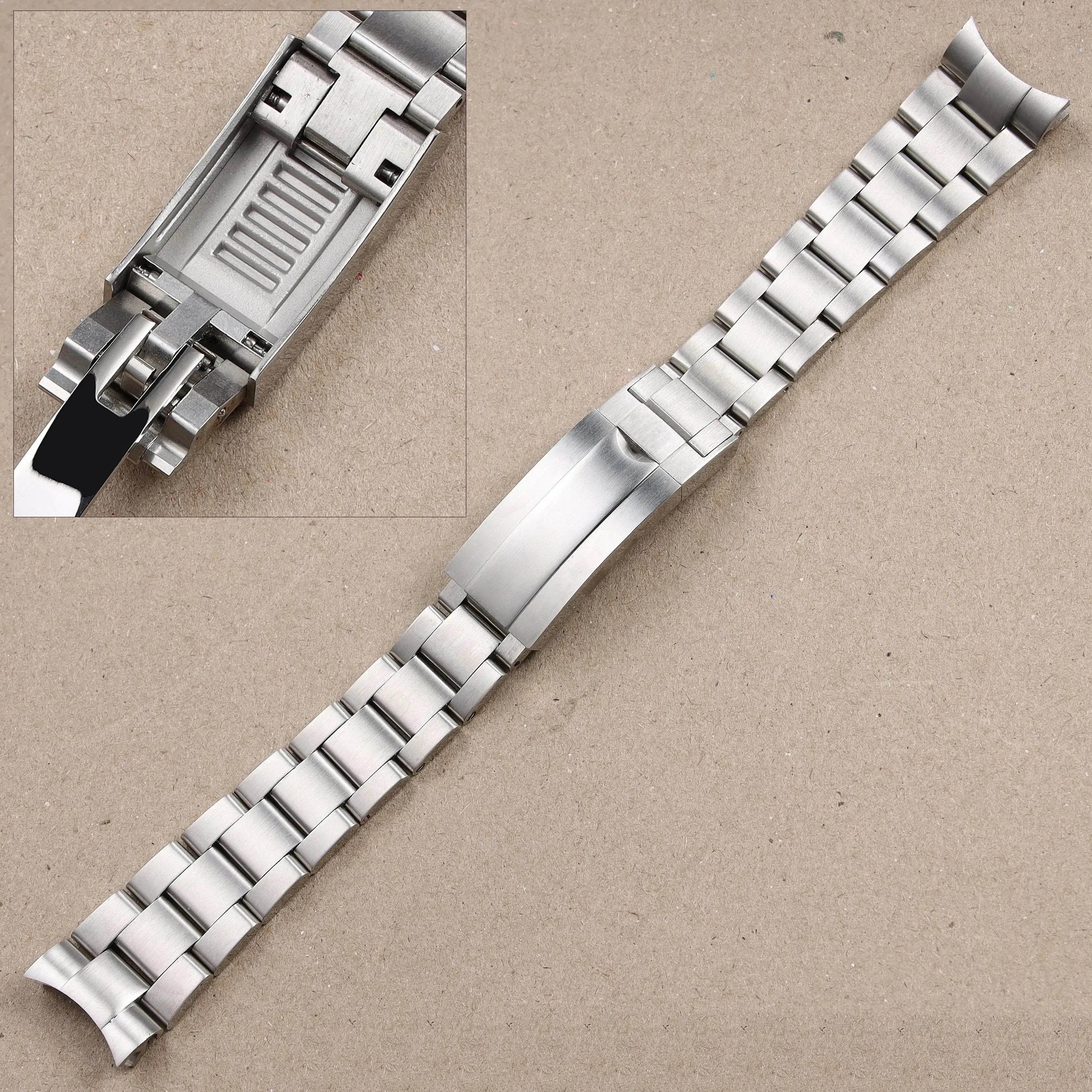 Matte & Polished Bracelet 904L Stainless Steel Watch Band with Glidelock Clasp – 20mm / 21mm-ChronoCraft-Viva Timepiece