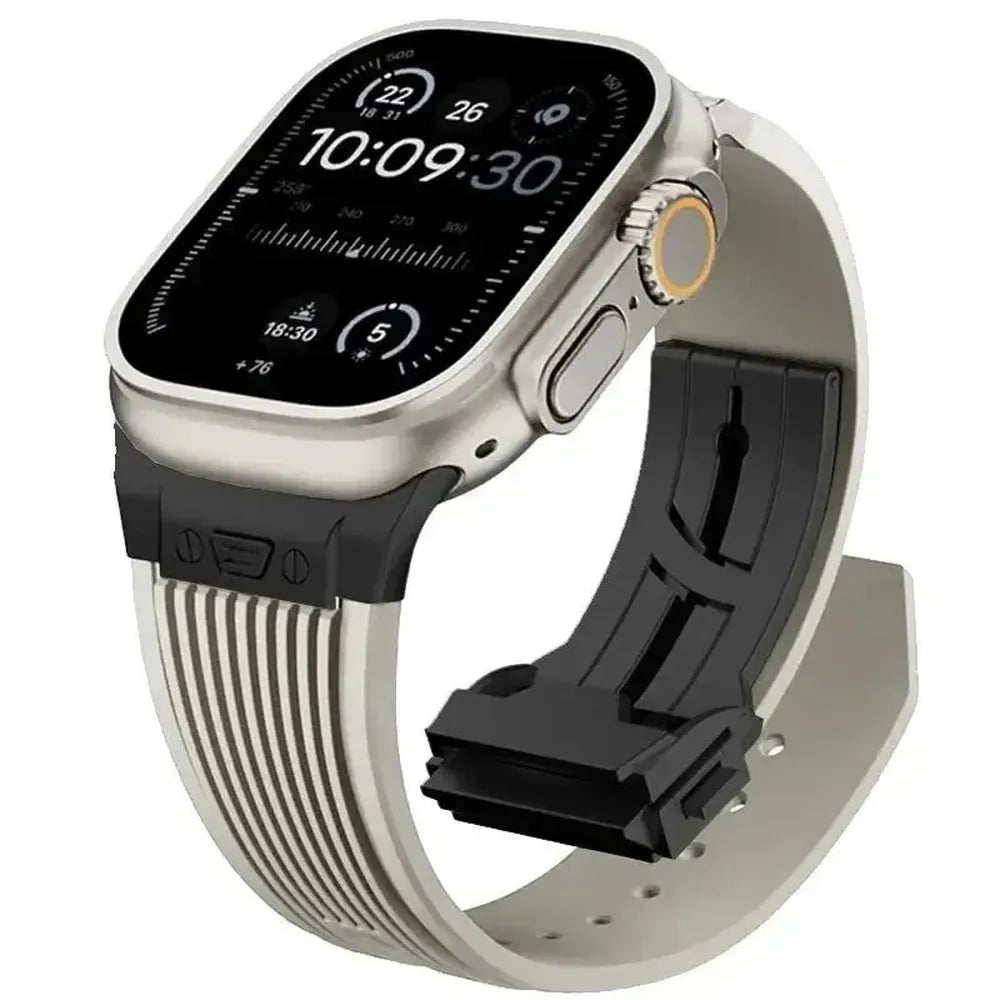 Sport Rubber Strap with Folding Pin Buckle for Apple Watch – 44mm to 49mm-Tivra-Viva Timepiece