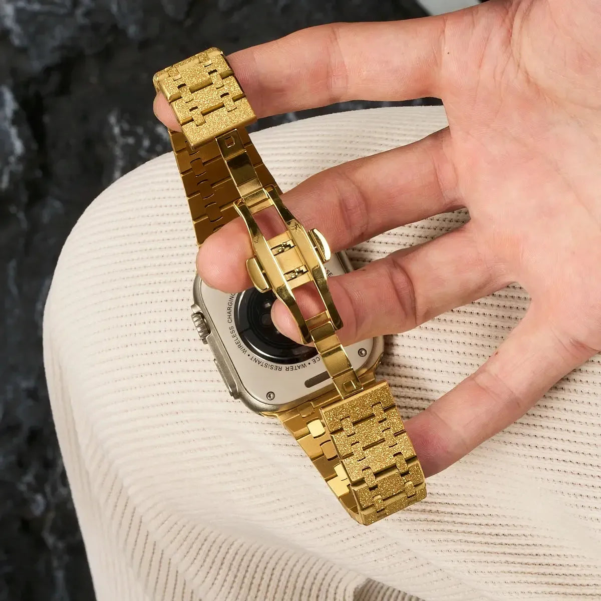 AP Style Stainless Steel Bracelet Band for Apple Watch (38mm–49mm, incl. Series 10)-ModuLoop-Viva Timepiece