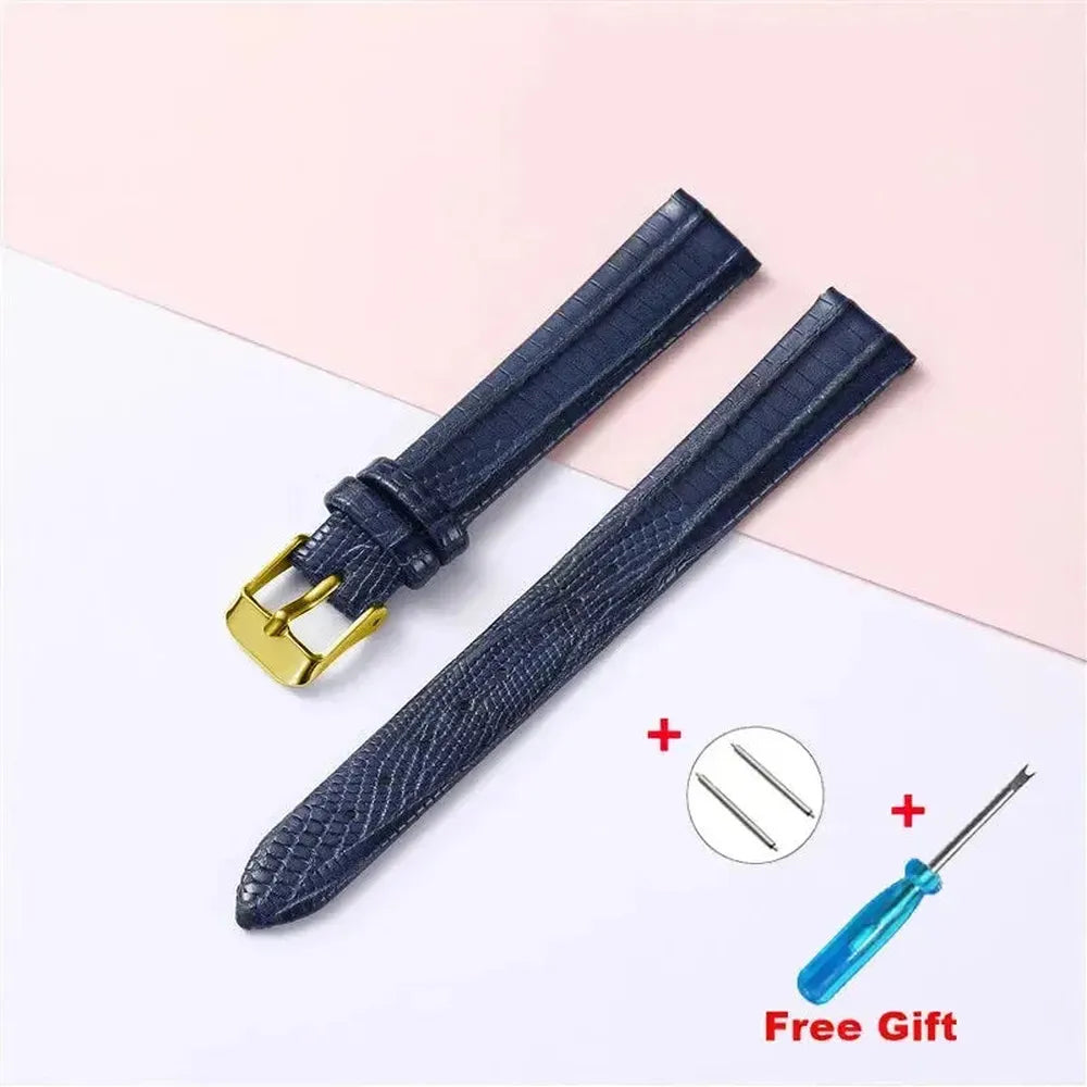 Lizard Grain Slim Leather Watch Strap for Women – 8mm, 10mm, 12mm, 14mm, 16mm-Straptique-Viva Timepiece
