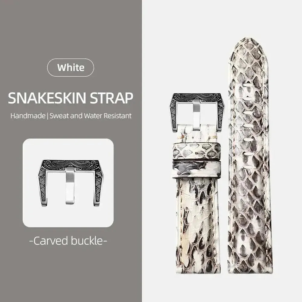 Luxury Python Snakeskin Watch Strap for Traditional Watches – 20mm 22mm 24mm 26mm-Straptique-Viva Timepiece