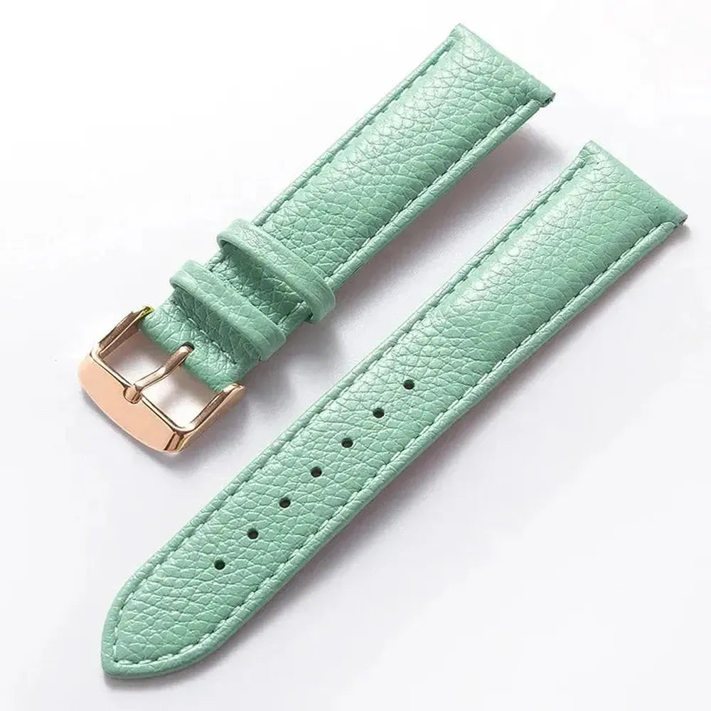 Litchi Pattern Pastel Color Genuine Leather Watch Strap 16mm–22mm-Straptique-Viva Timepiece
