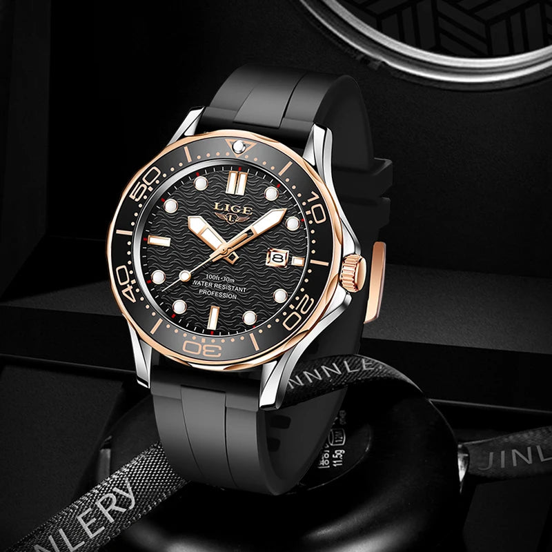 LIGE 8936 Men's Quartz Sport Watch – 3BAR Luminous Date