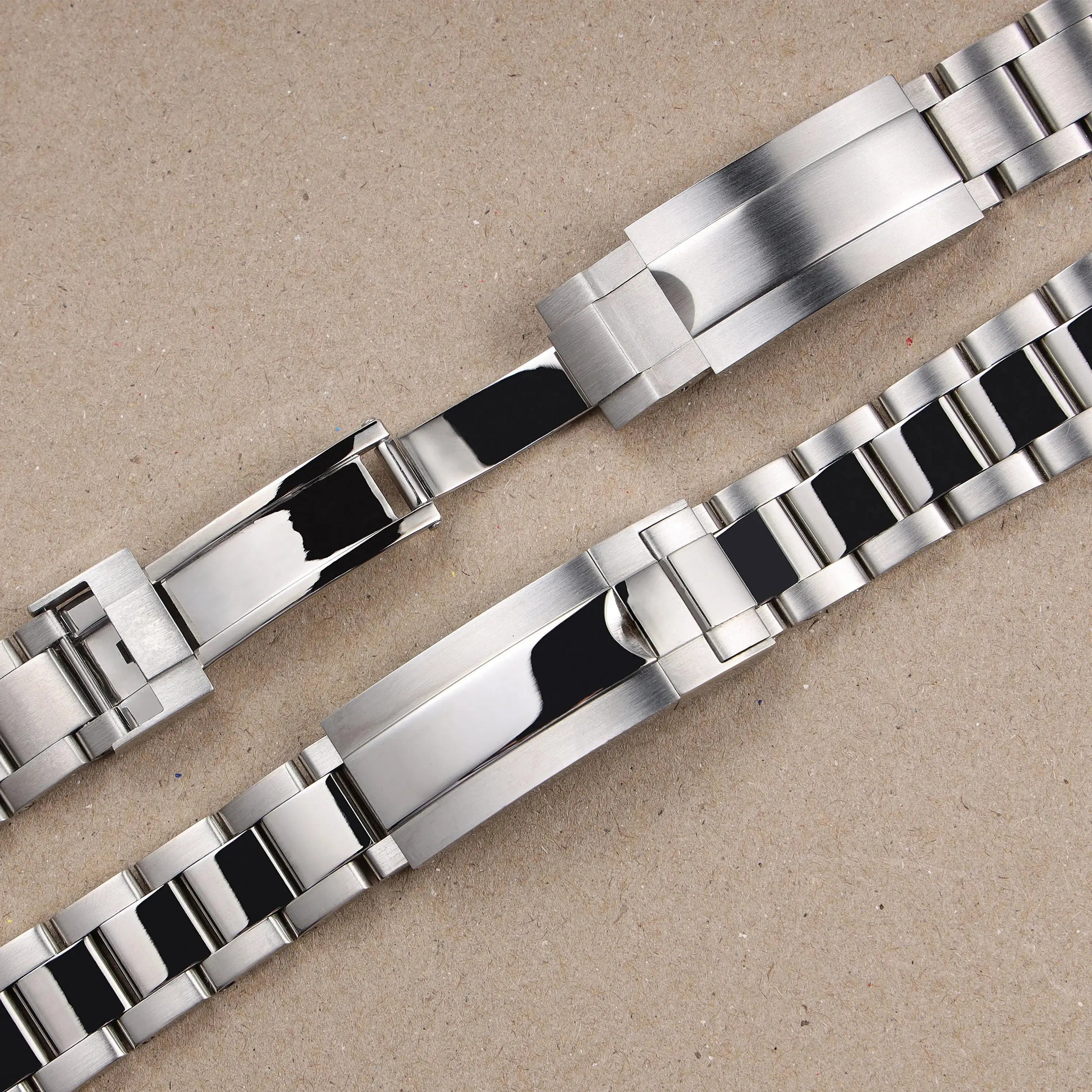 Matte & Polished Bracelet 904L Stainless Steel Watch Band with Glidelock Clasp – 20mm / 21mm-ChronoCraft-Viva Timepiece