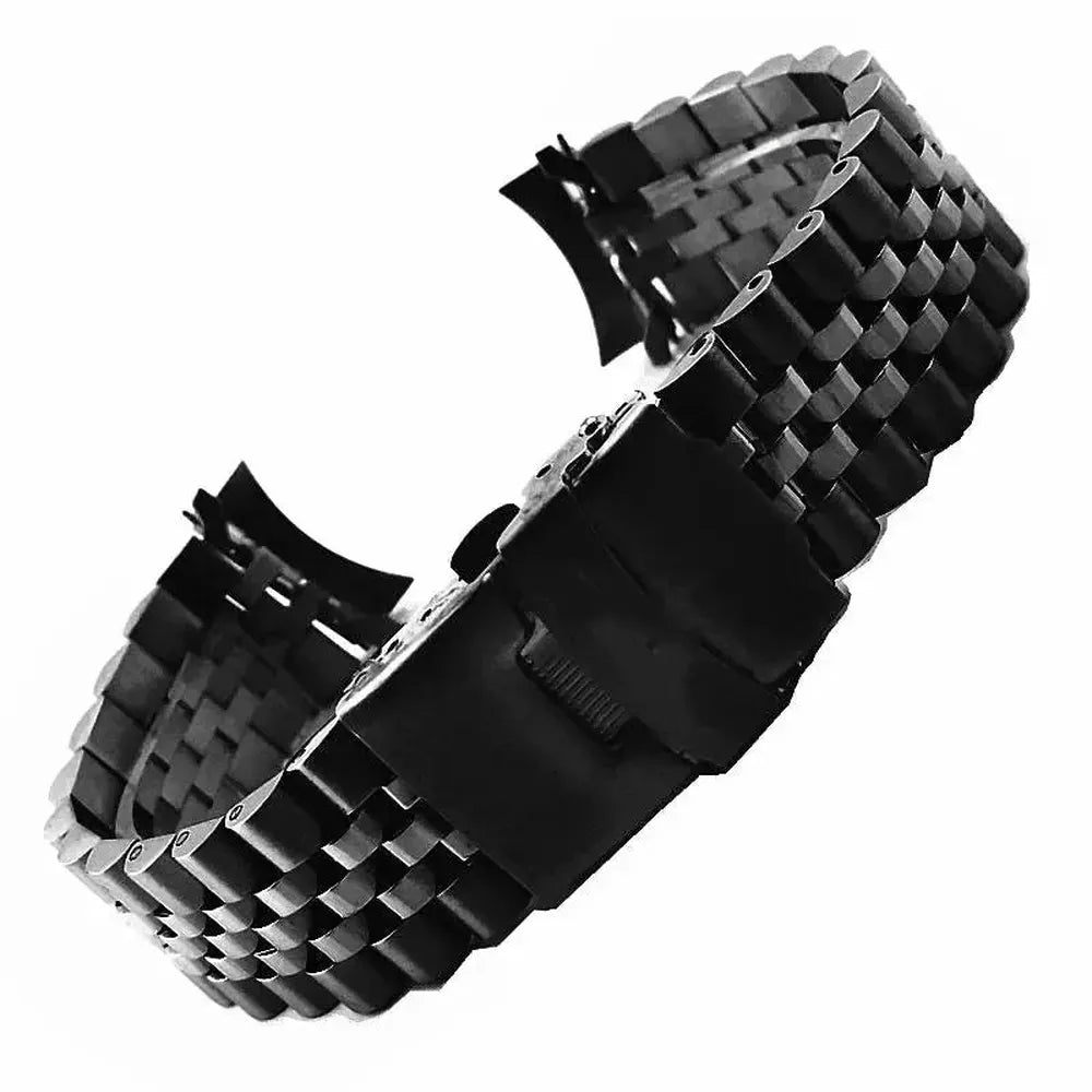 Solid Stainless Steel Curved End Watch Band 20mm 22mm for Seiko SKX007 SKX009 SKX011-ChronoCraft-Viva Timepiece