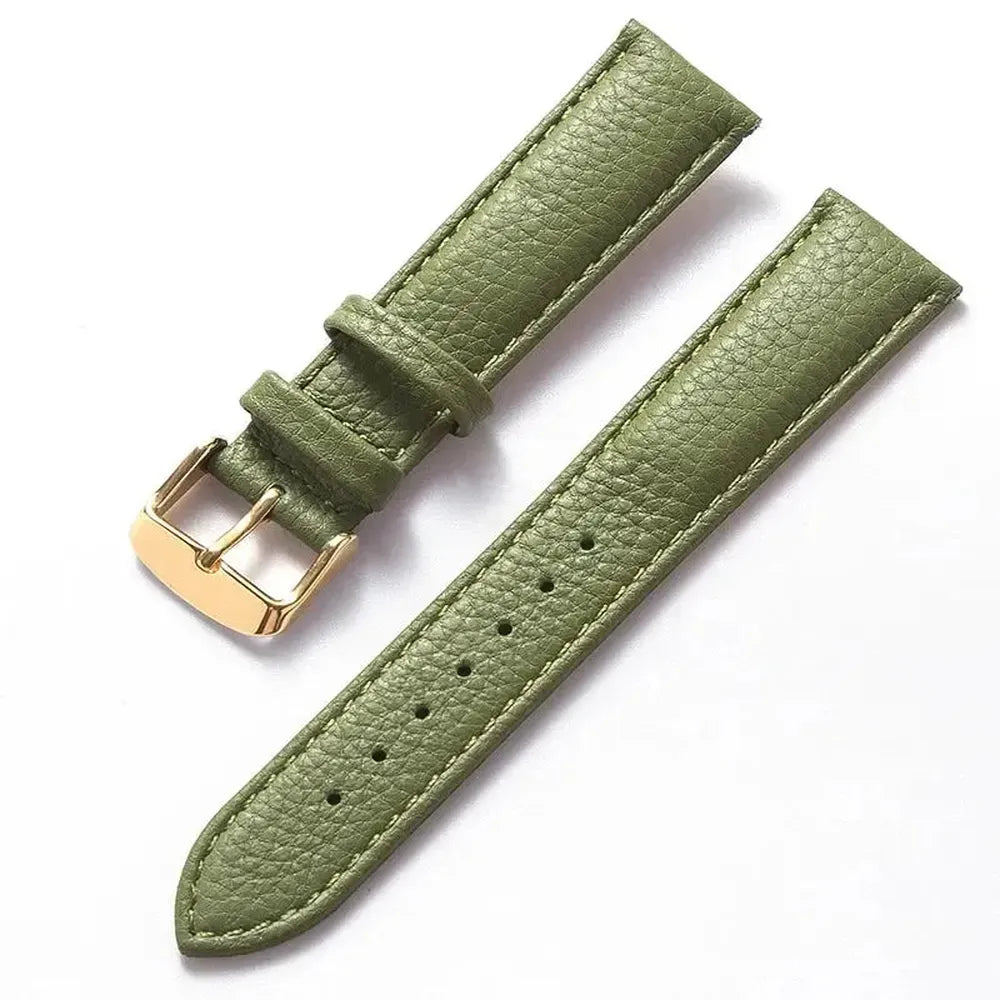 Litchi Pattern Pastel Color Genuine Leather Watch Strap 16mm–22mm-Straptique-Viva Timepiece