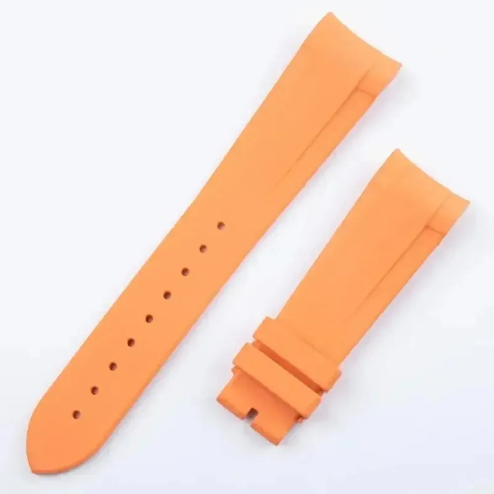 22mm FKM Rubber Curved-End Watch Strap – Folding Clasp, Bent-Lug Design-VivaStraps-Viva Timepiece