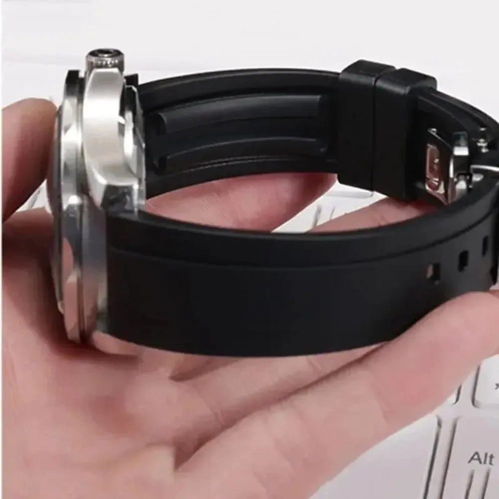 Quick Release Rubber Watch Strap with Push Clasp – 20mm 22mm 24mm-VivaStraps-Viva Timepiece