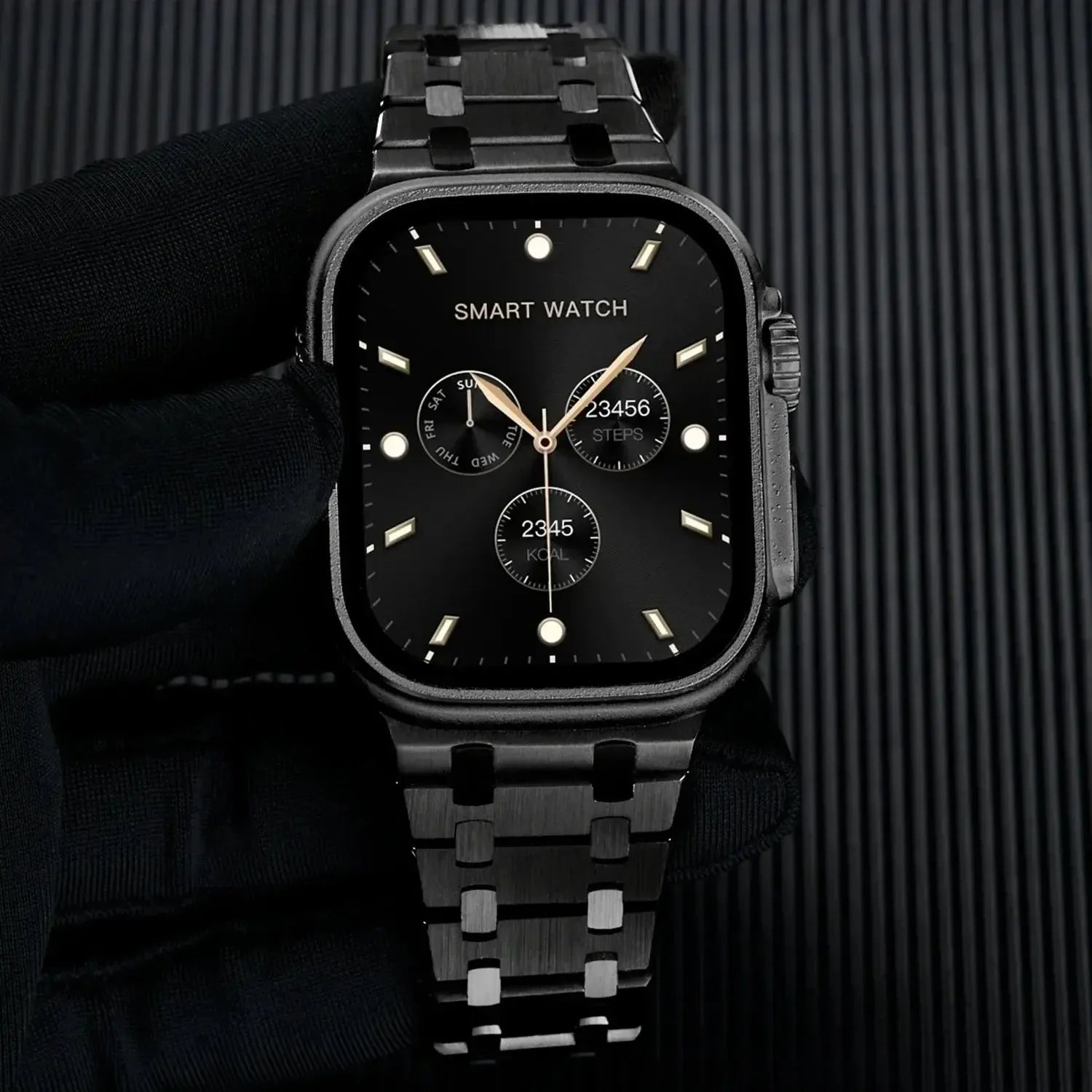 AP Style Stainless Steel Bracelet Band for Apple Watch (38mm–49mm, incl. Series 10)-ModuLoop-Viva Timepiece