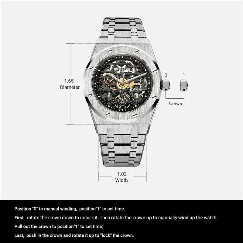 Feice Skeleton Automatic Mechanical Watches - Watches - Viva Timepiece