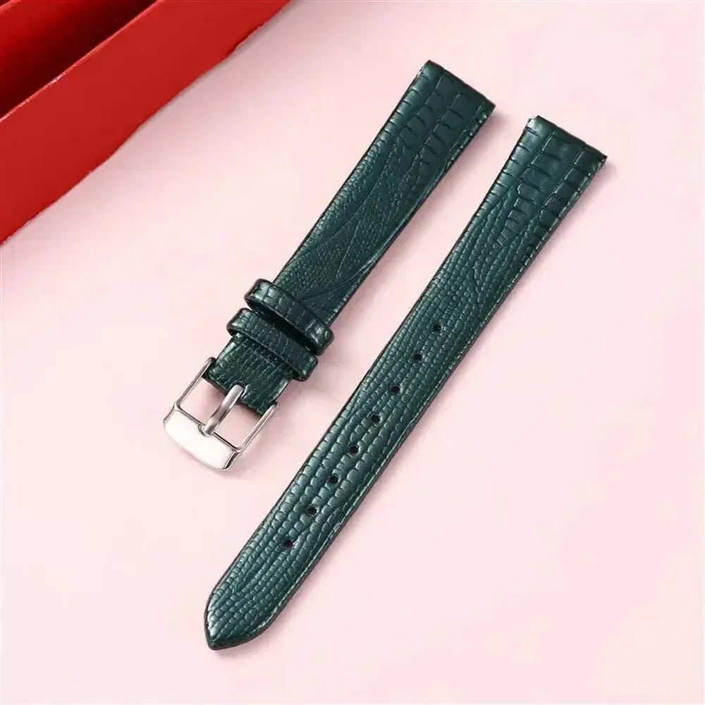 Lizard Grain Slim Leather Watch Strap for Women – 8mm, 10mm, 12mm, 14mm, 16mm-Straptique-Viva Timepiece