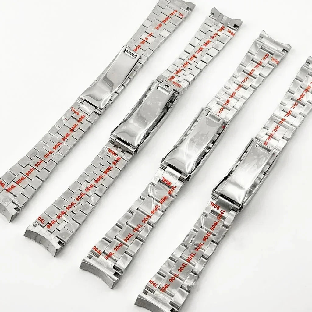 20mm 904L Stainless Steel Curved-End Watch Bracelet – Oyster & Jubilee Style-ChronoCraft-Viva Timepiece